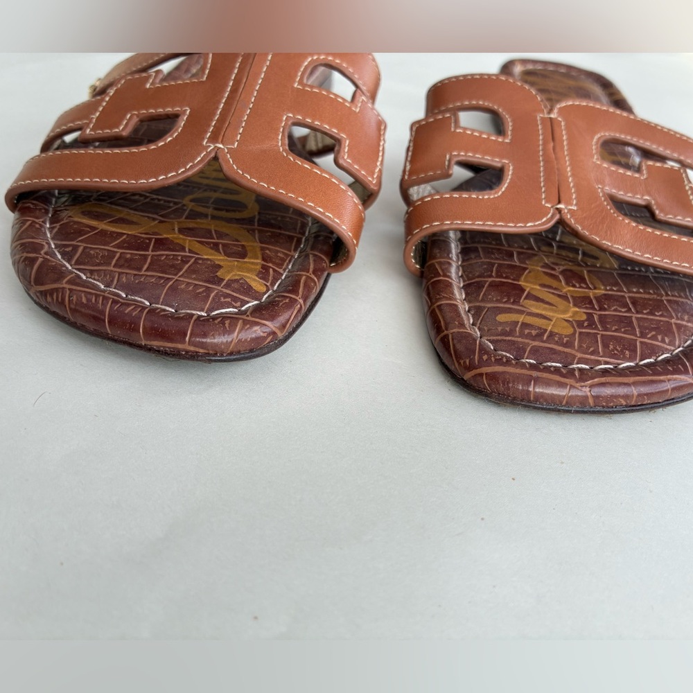 Sam Edelman Bay Cutout Slide Sandal in Saddle Leather color, like new, size 7.5 - Picture 4 of 8